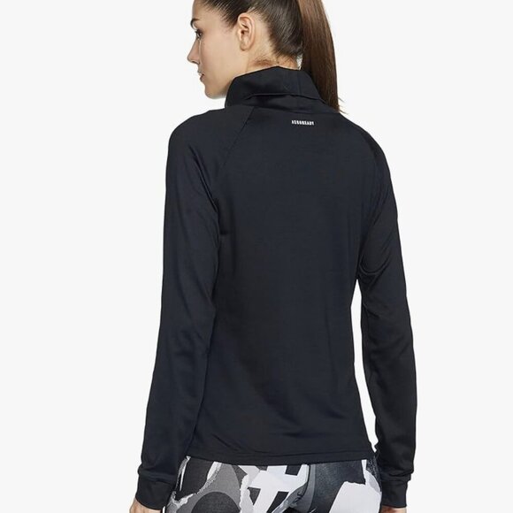 Women's Adidas Aeroready GS8594 Sweat Black/Gold Pullover - Small - Picture 3 of 8